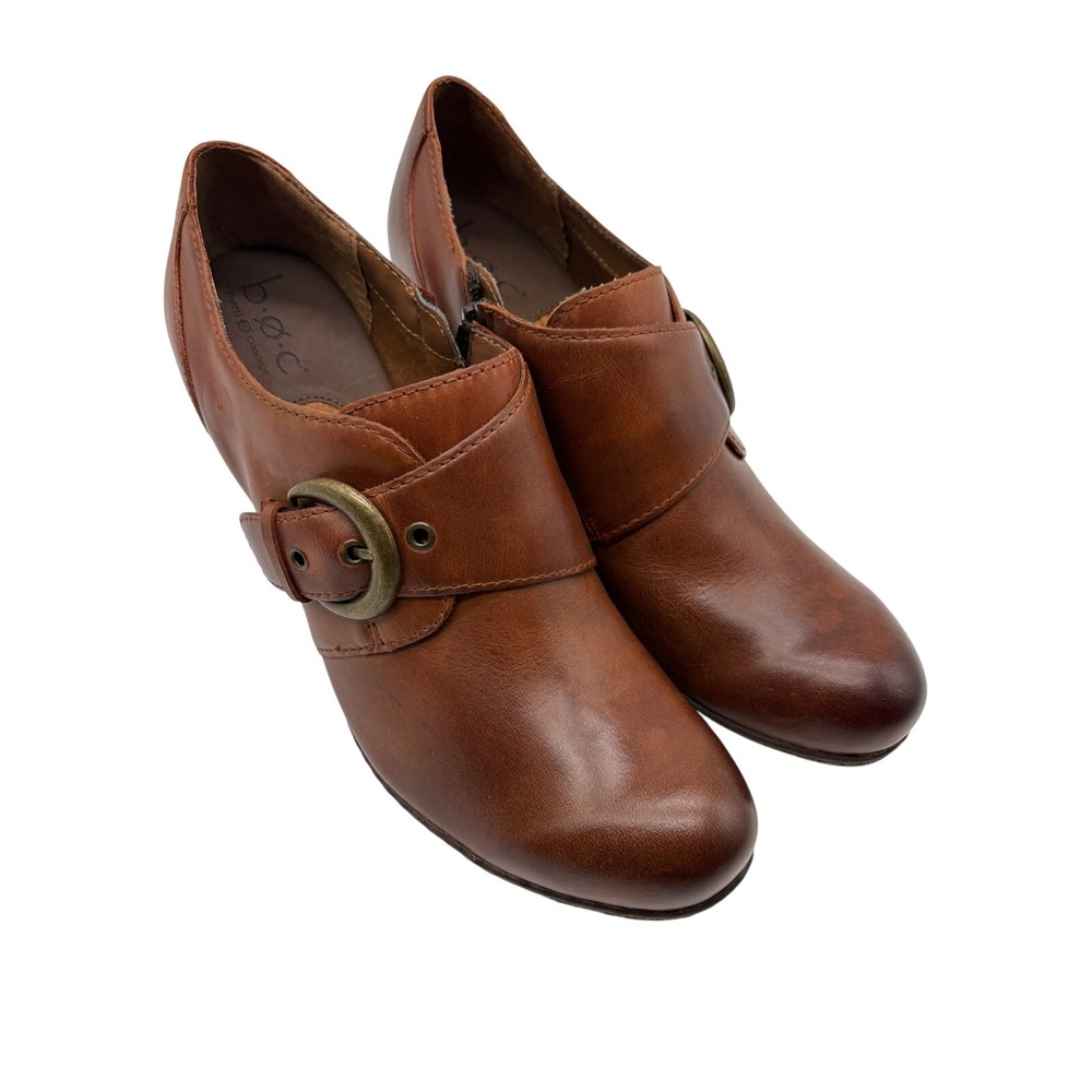 b.o.c. Ankle Booties Womens 9 Brown Excellent Leather Buckle Shooties C16926
